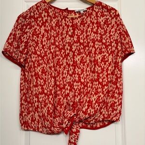 Madewell Floral tie shirt